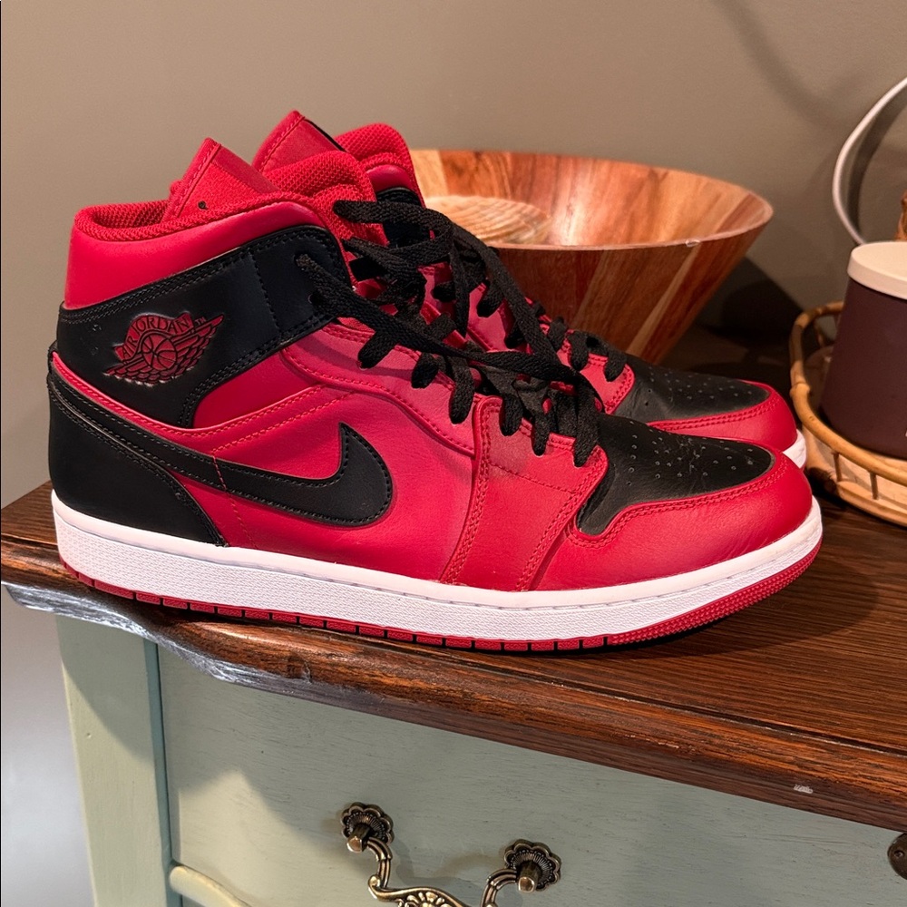 Jordan Red and Black High-Top Sneakers